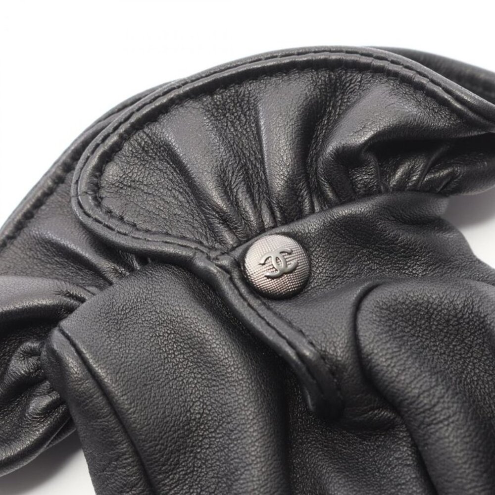 Chanel Gloves CC Logo Black Lambskin - Picture 4 of 5